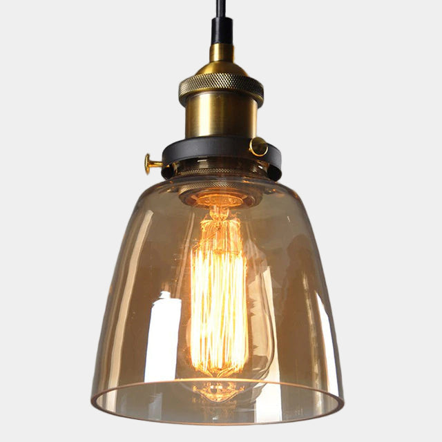 Lampe Suspendue Vintage En Verre Gris - Luminaire Suspendu Élégant Pour Décoration Intérieure 0