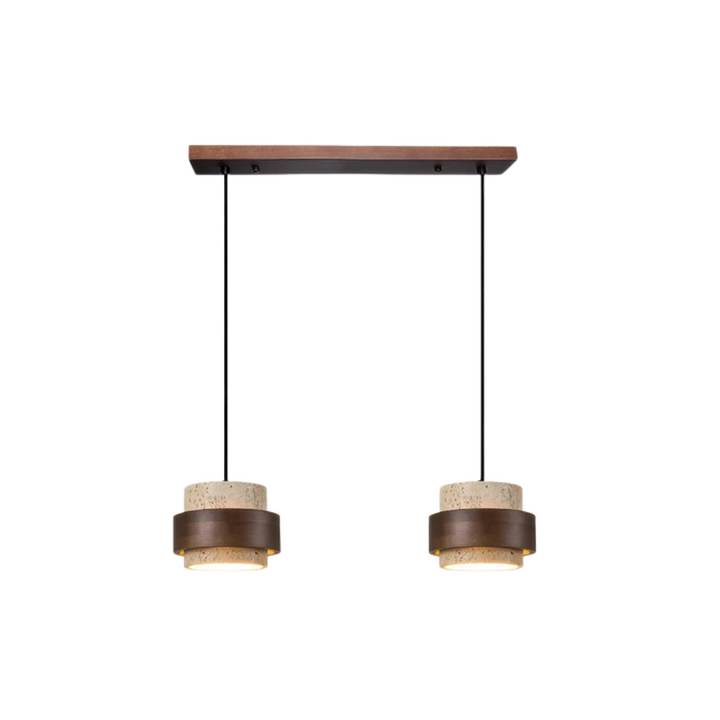 Lampe Suspendue Wabi Sabi en Travertin et Bois Massif – Éclairage Moderne et Élégant 4