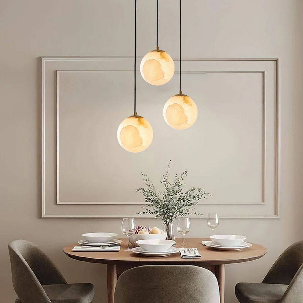 Lampe Suspendue en Albâtre - Luminaire Suspendu Élégant pour Salle à Manger et Intérieur Moderne 1