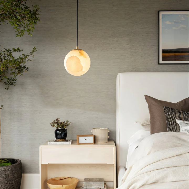 Lampe Suspendue en Albâtre - Luminaire Suspendu Élégant pour Salle à Manger et Intérieur Moderne 2