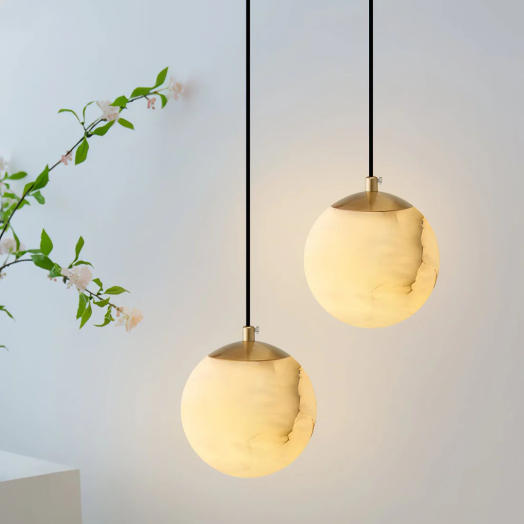 Lampe Suspendue en Albâtre - Luminaire Suspendu Élégant pour Salle à Manger et Intérieur Moderne 5