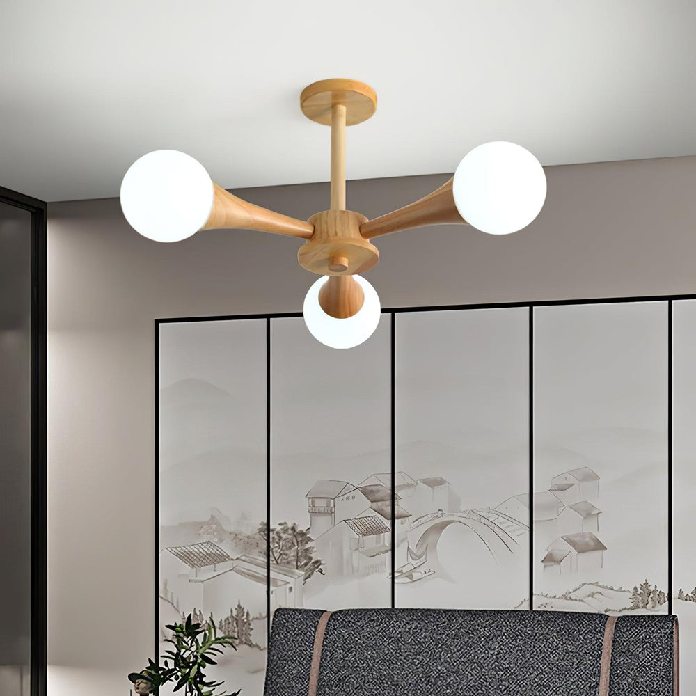 Lampe Suspendue en Bois Écologique – Luminaire Suspendu Design Élégant pour Salle à Manger avec Lumière Chaude, 40 cm 1