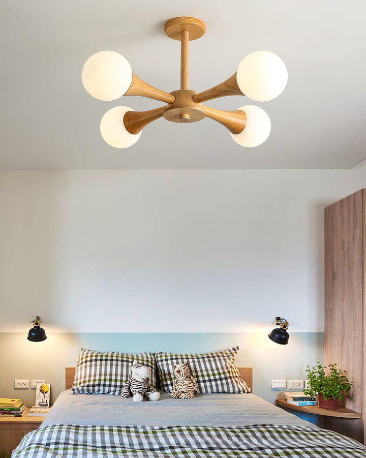 Lampe Suspendue en Bois Écologique – Luminaire Suspendu Design Élégant pour Salle à Manger avec Lumière Chaude, 40 cm 2