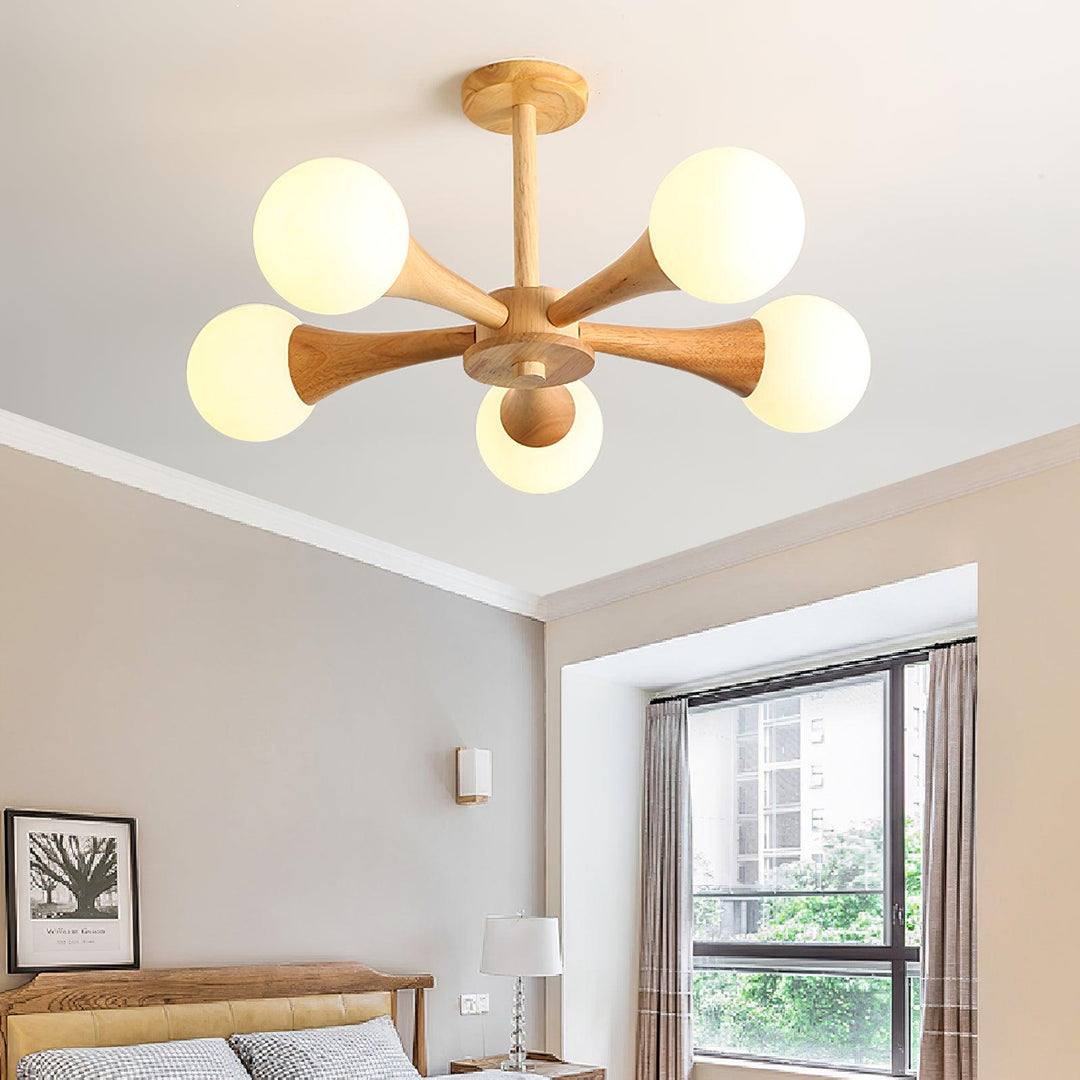 Lampe Suspendue en Bois Écologique – Luminaire Suspendu Design Élégant pour Salle à Manger avec Lumière Chaude, 40 cm 5