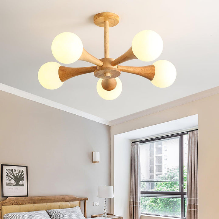Lampe Suspendue en Bois Écologique – Luminaire Suspendu Design Élégant pour Salle à Manger avec Lumière Chaude, 40 cm 5