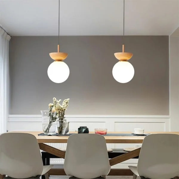Lampe Suspendue en Bois au Design Scandinave – Luminaire Suspendu Écologique et Élégant pour Éclairage Chaleureux 2