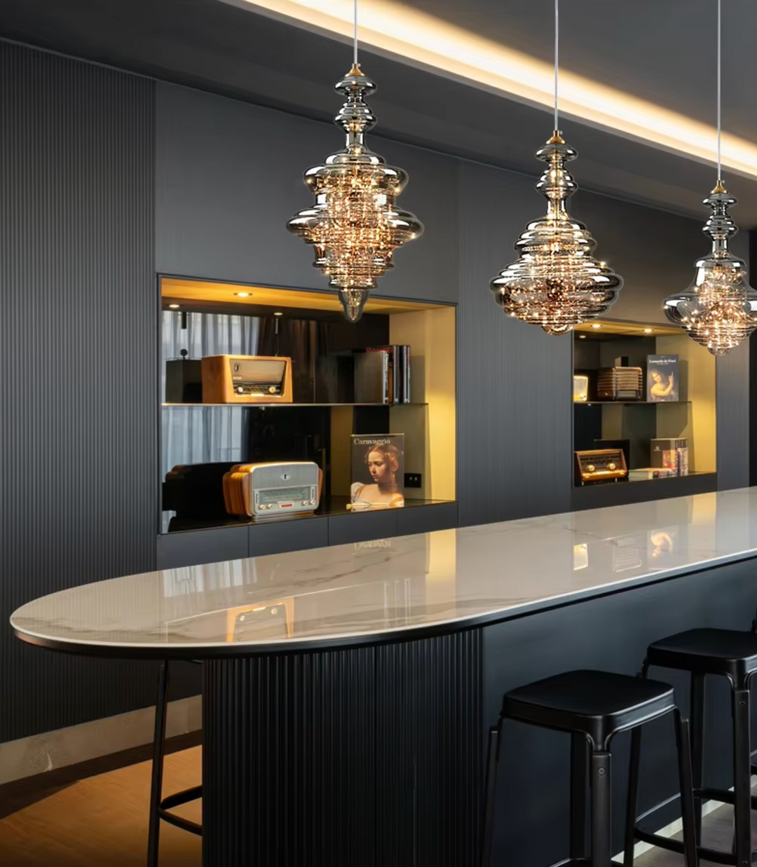 Lampe Suspendue en Cuivre avec Motif Luciole – Luminaire Suspendu Éclairant pour Salle à Manger et Salon, Hauteur Réglable 3