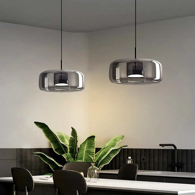 Lampe Suspendue en Verre Élégante 150 cm – Luminaire Suspendu pour Salle à Manger et Salon, Éclairage Chaud 12W 1
