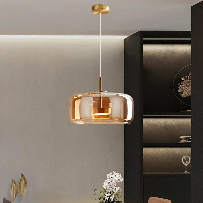 Lampe Suspendue en Verre Élégante 150 cm – Luminaire Suspendu pour Salle à Manger et Salon, Éclairage Chaud 12W 3