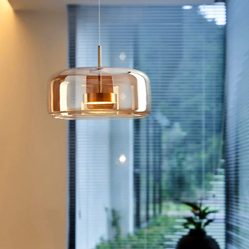 Lampe Suspendue en Verre Élégante 150 cm – Luminaire Suspendu pour Salle à Manger et Salon, Éclairage Chaud 12W 4