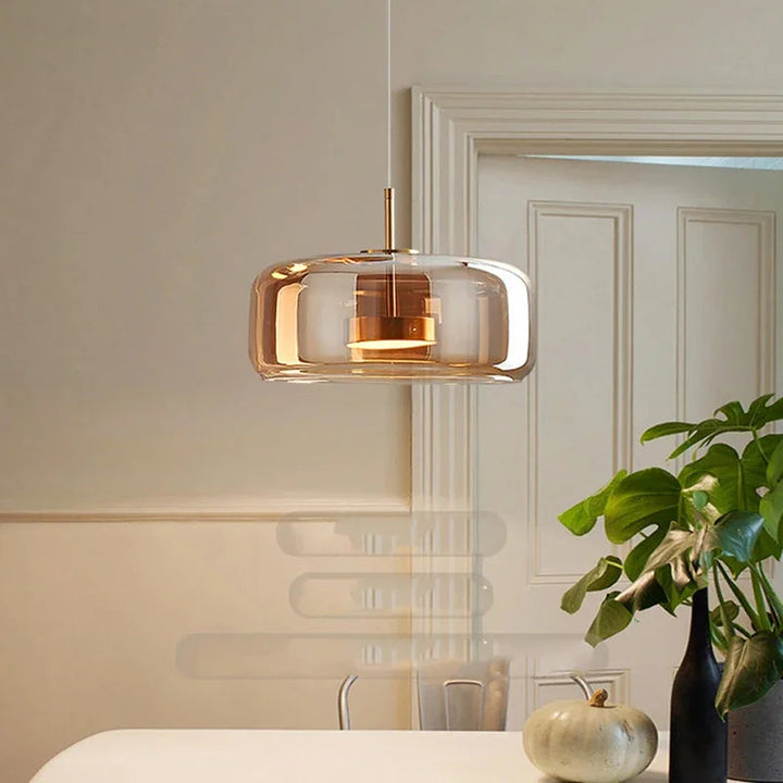 Lampe Suspendue en Verre Élégante 150 cm – Luminaire Suspendu pour Salle à Manger et Salon, Éclairage Chaud 12W 5