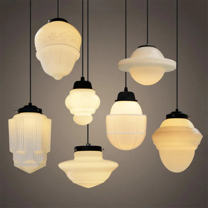 Lampe Suspendue en Verre Mat – Luminaire Suspendu Géométrique pour Salle à Manger et Salon, Éclairage Doux et Élégant 1