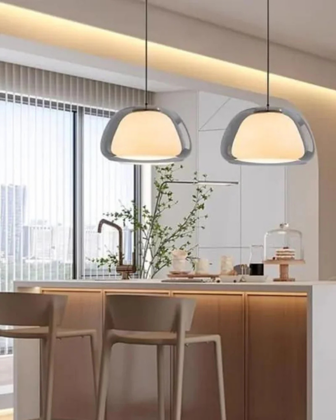 Lampe Suspendue en Verre Mat et Transparent – Luminaire Suspendu Élégant pour Intérieurs Modernes 9