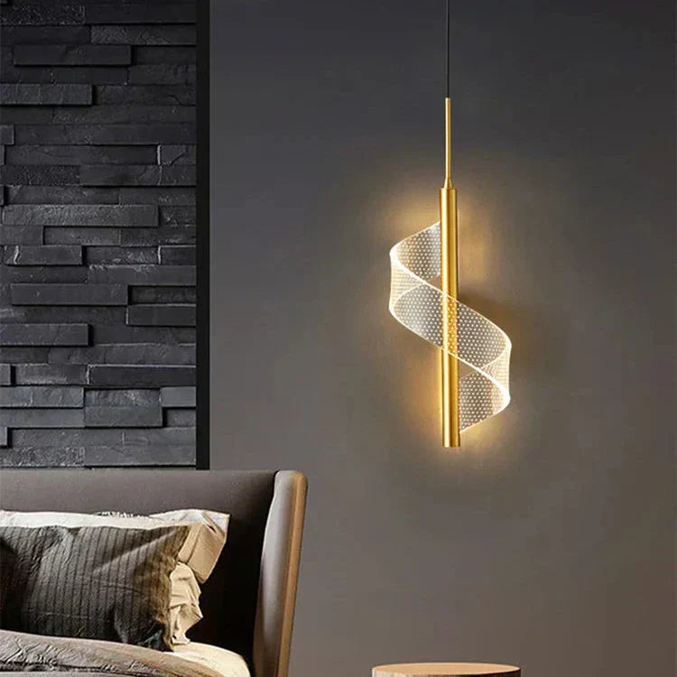 Lampe à LED Suspendue Minimaliste Énergétiquement Efficace - Luminaire Noir et Or avec Hauteur Réglable 1