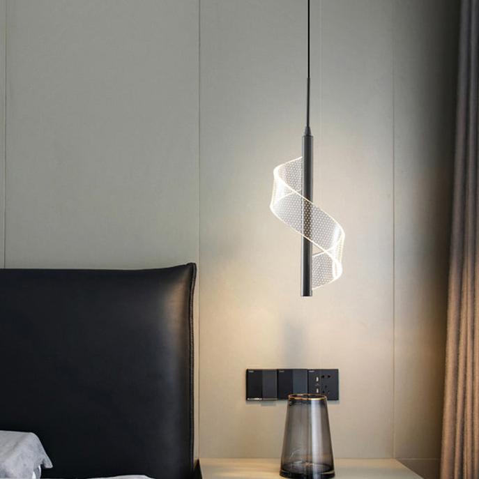 Lampe à LED Suspendue Minimaliste Énergétiquement Efficace - Luminaire Noir et Or avec Hauteur Réglable 3