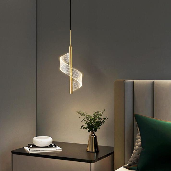 Lampe à LED Suspendue Minimaliste Énergétiquement Efficace - Luminaire Noir et Or avec Hauteur Réglable 4