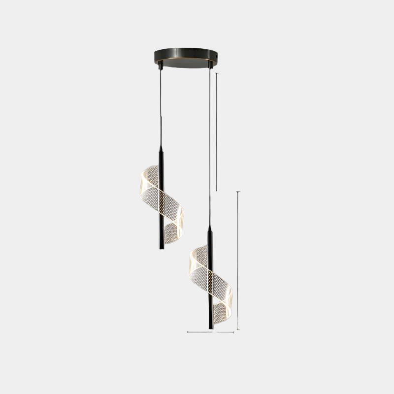 Lampe à LED Suspendue Minimaliste Énergétiquement Efficace - Luminaire Noir et Or avec Hauteur Réglable 8