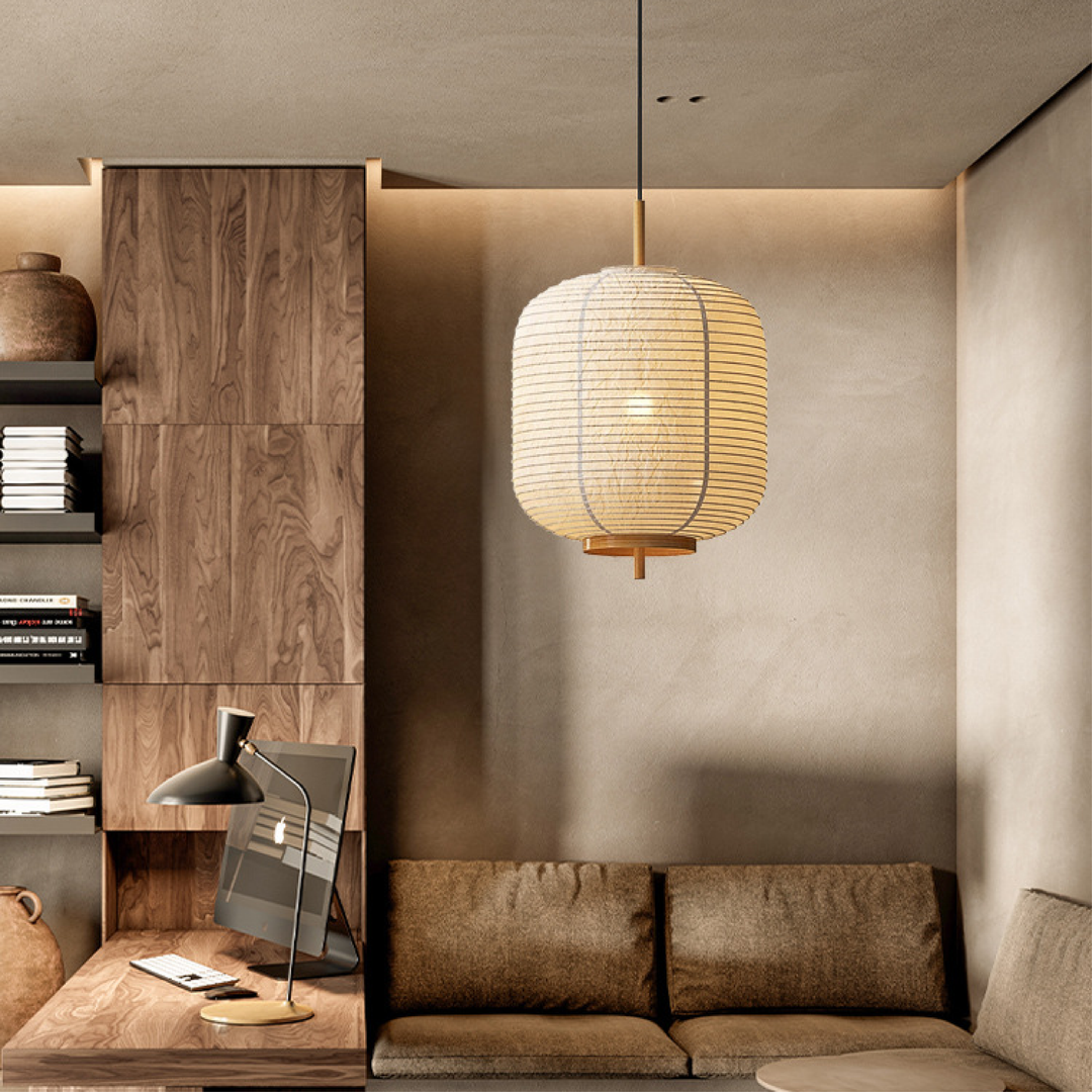 Lampe à Suspension Japonaise en Papier de Riz – Éclairage Minimaliste Réglable avec Lumière Chaude 4