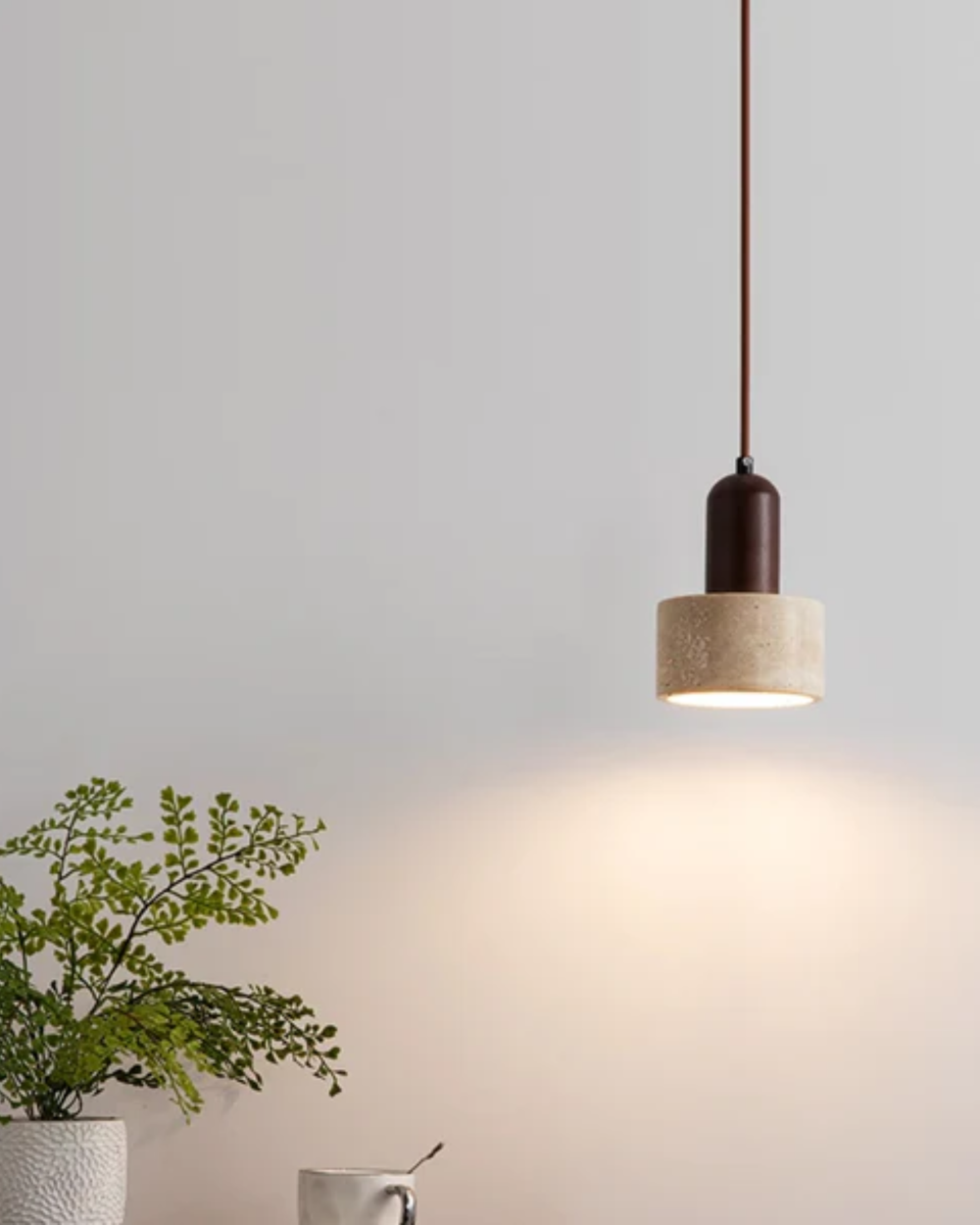 Lampe d'Ambiance en Pierre Naturelle et Bois – Lumière d'Ambiance pour Salon Compacte et Élégante 1