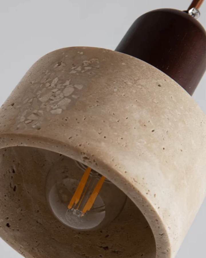 Lampe d'Ambiance en Pierre Naturelle et Bois – Lumière d'Ambiance pour Salon Compacte et Élégante 2