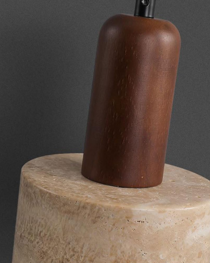 Lampe d'Ambiance en Pierre Naturelle et Bois – Lumière d'Ambiance pour Salon Compacte et Élégante 5