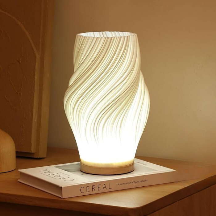 Lampe de Bureau Moderne à Intensité Variable avec Base en Bois Naturel - Design Élégant 1