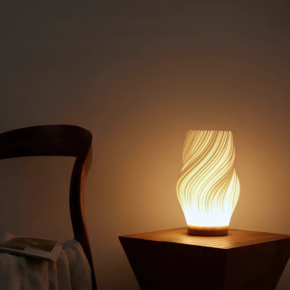 Lampe de Bureau Moderne à Intensité Variable avec Base en Bois Naturel - Design Élégant 4