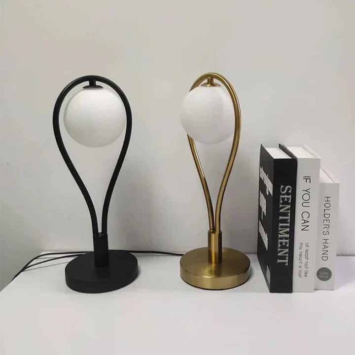 Lampe de Chevet Design Art Déco en Verre avec Lumière Douce – Lampe Moderne pour Chambre à Coucher 2
