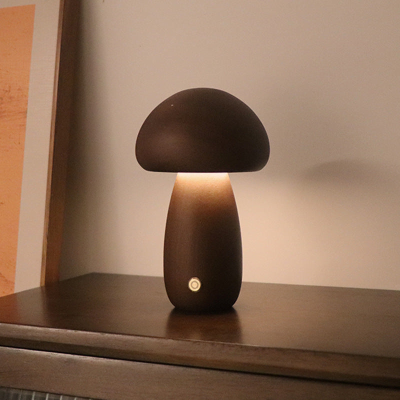 Lampe de Chevet Design en Bois Champignon LED pour Enfants - Éclairage Doux et Apaisant, Ambiance Féérique 2
