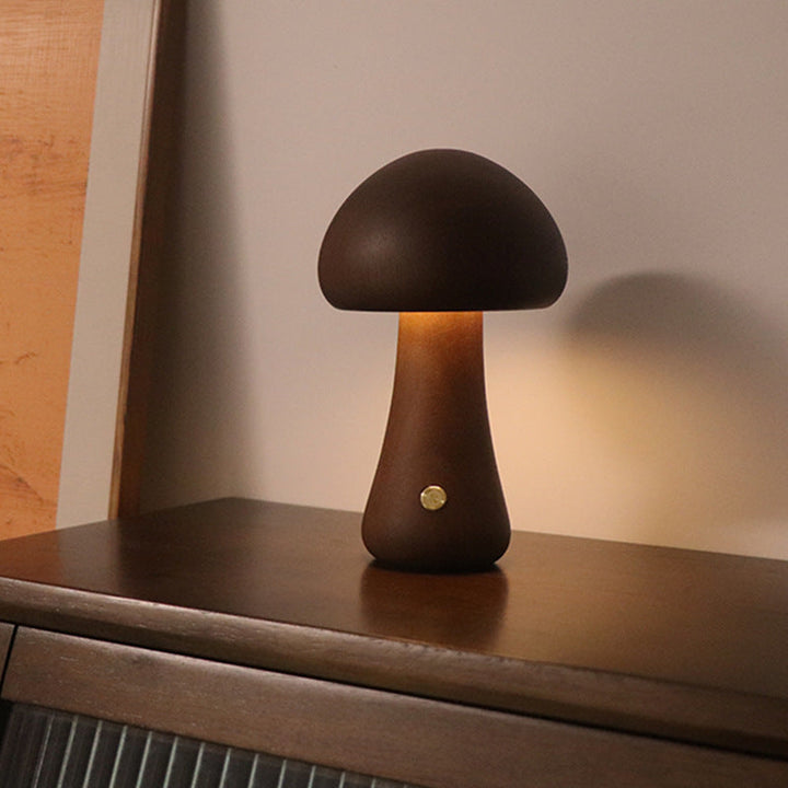 Lampe de Chevet Design en Bois Champignon LED pour Enfants - Éclairage Doux et Apaisant, Ambiance Féérique 6