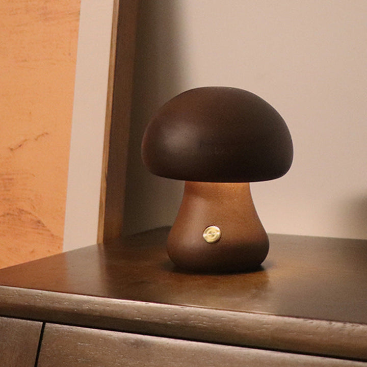 Lampe de Chevet Design en Bois Champignon LED pour Enfants - Éclairage Doux et Apaisant, Ambiance Féérique 7