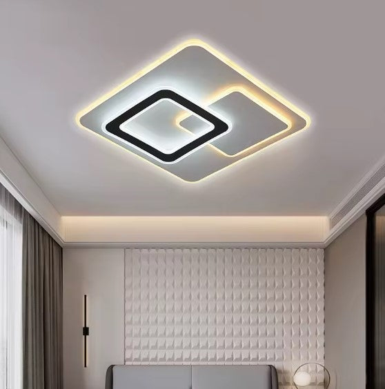 Lampe de Plafond Moderne en Acrylique et Fer Forgé – Éclairage Géométrique Élégant 1