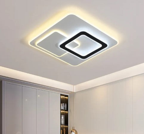 Lampe de Plafond Moderne en Acrylique et Fer Forgé – Éclairage Géométrique Élégant 2