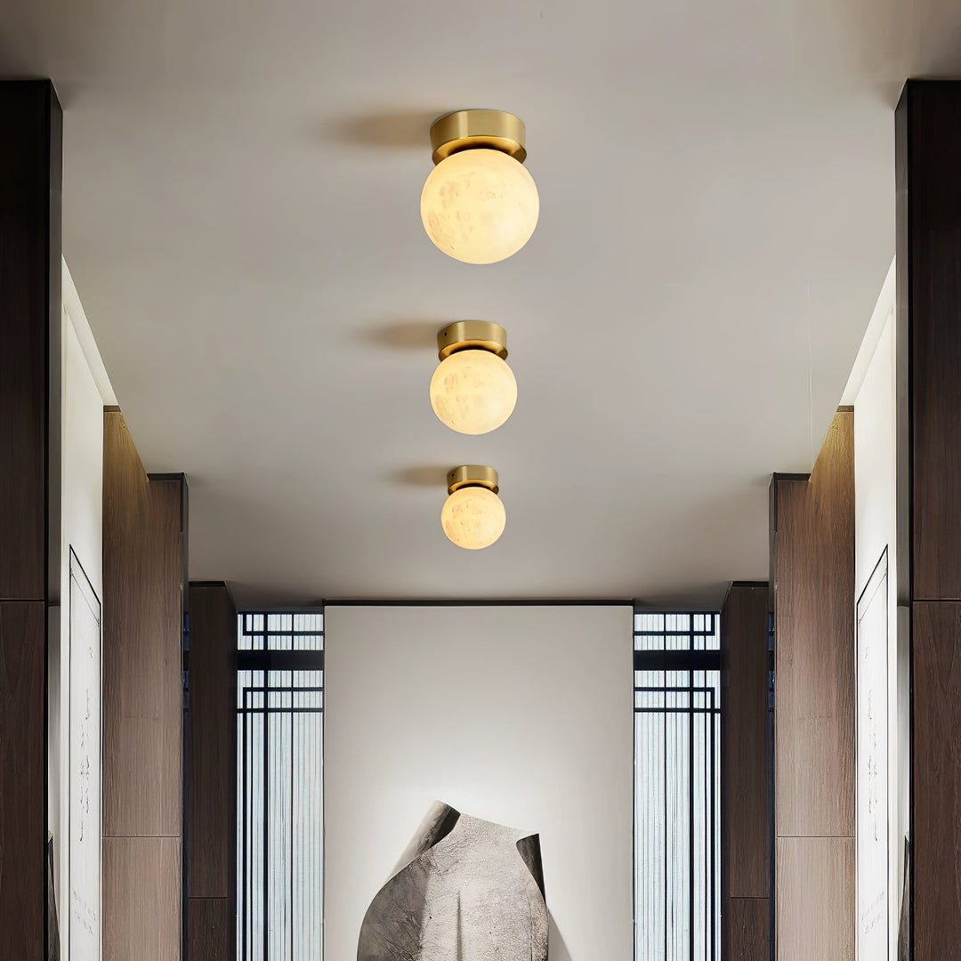 Lampe de Plafond en Albâtre Élégante pour une Ambiance Apaisante 1
