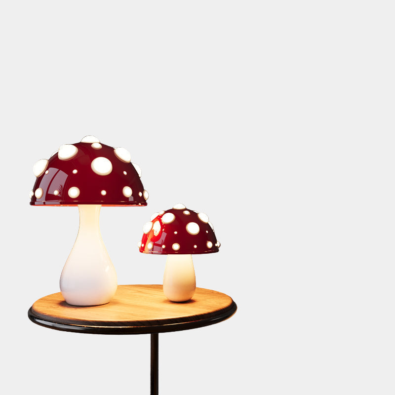 Lampe de Table Design Inspirée du Champignon Amanita avec Éclairage LED – Aluminium, Lumière Chaude, Polyvalente 0