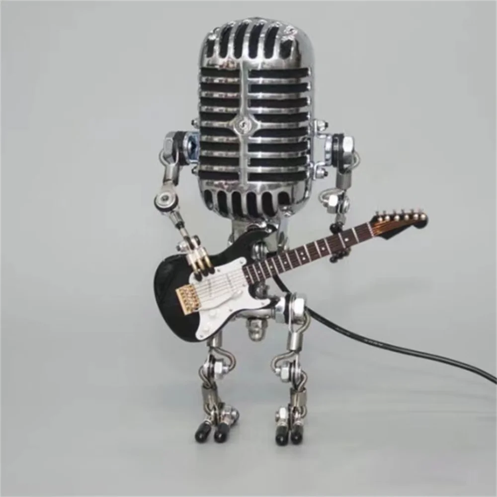 Lampe de Table Design Robot avec Guitare – Éclairage Moderne Multicolore pour Intérieurs Créatifs, 30 cm de Haut 1