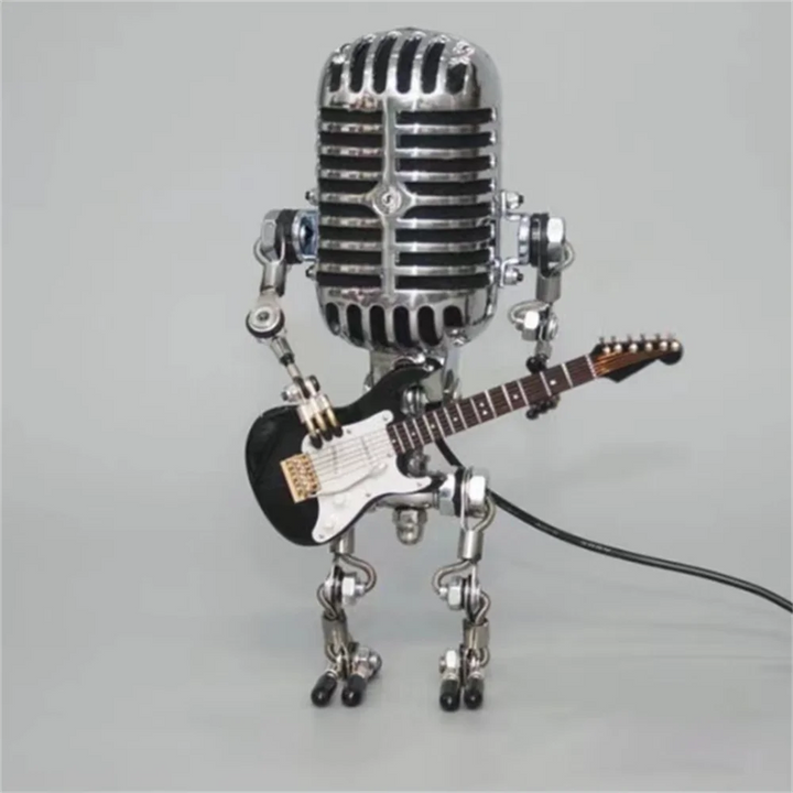 Lampe de Table Design Robot avec Guitare – Éclairage Moderne Multicolore pour Intérieurs Créatifs, 30 cm de Haut 1
