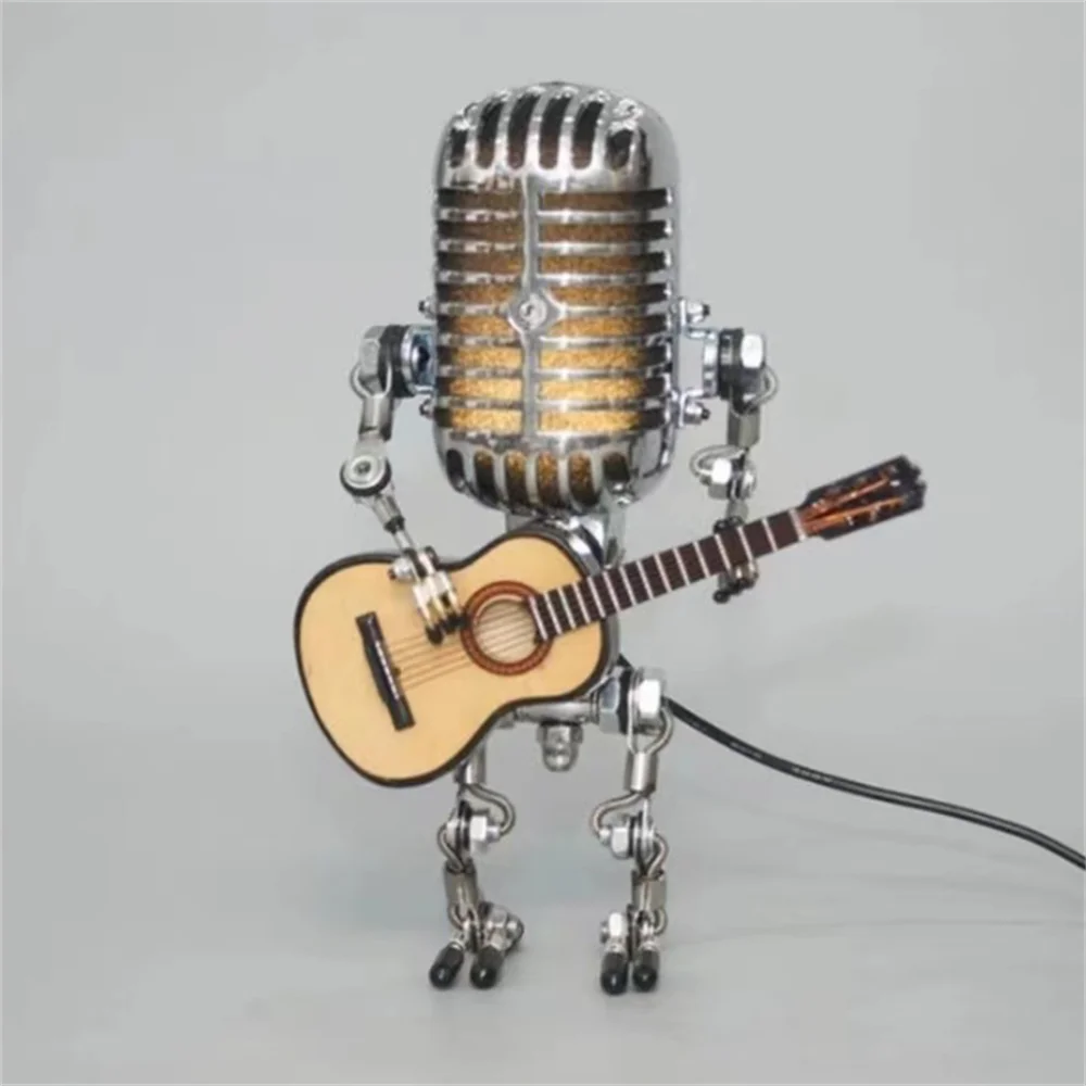 Lampe de Table Design Robot avec Guitare – Éclairage Moderne Multicolore pour Intérieurs Créatifs, 30 cm de Haut 3