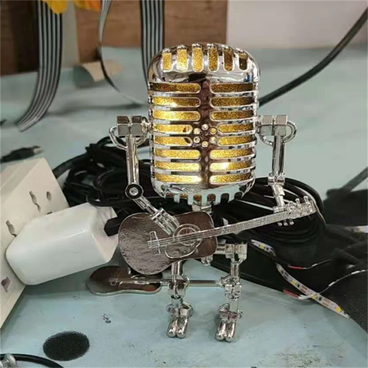 Lampe de Table Design Robot avec Guitare – Éclairage Moderne Multicolore pour Intérieurs Créatifs, 30 cm de Haut 4