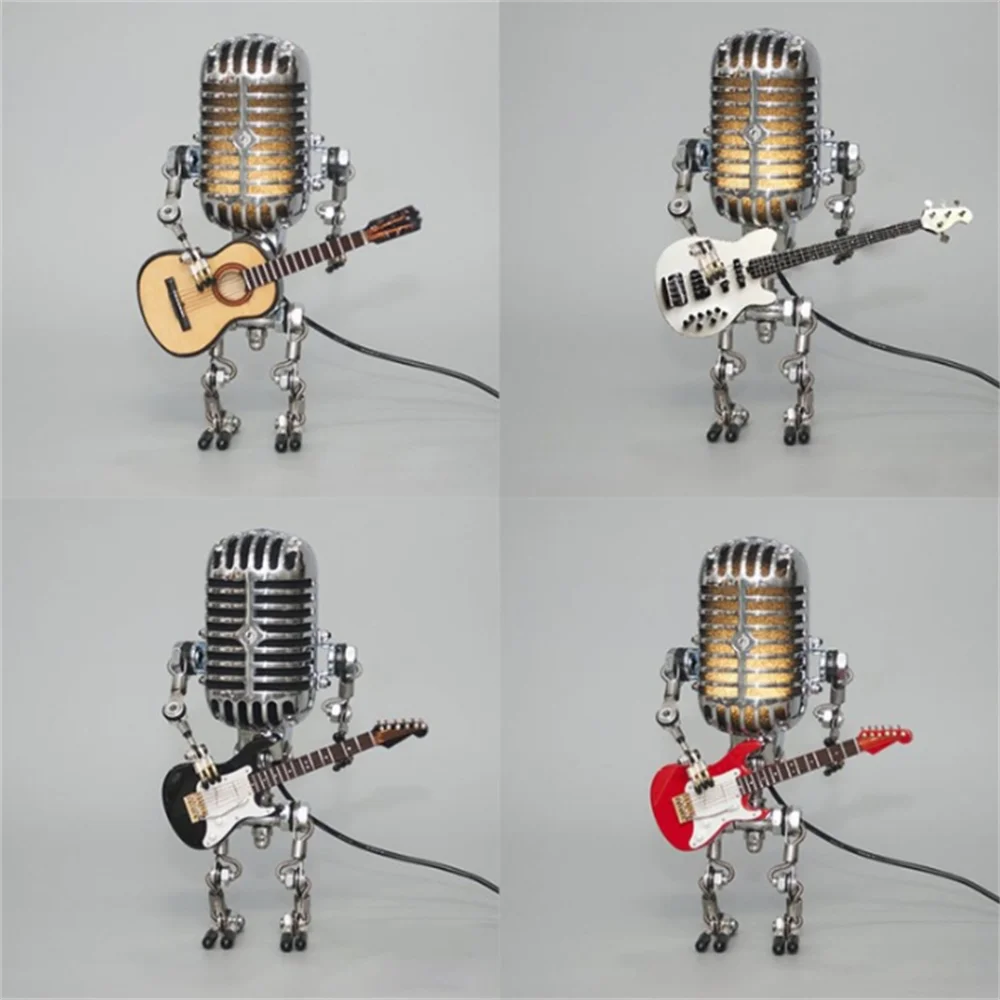 Lampe de Table Design Robot avec Guitare – Éclairage Moderne Multicolore pour Intérieurs Créatifs, 30 cm de Haut 5