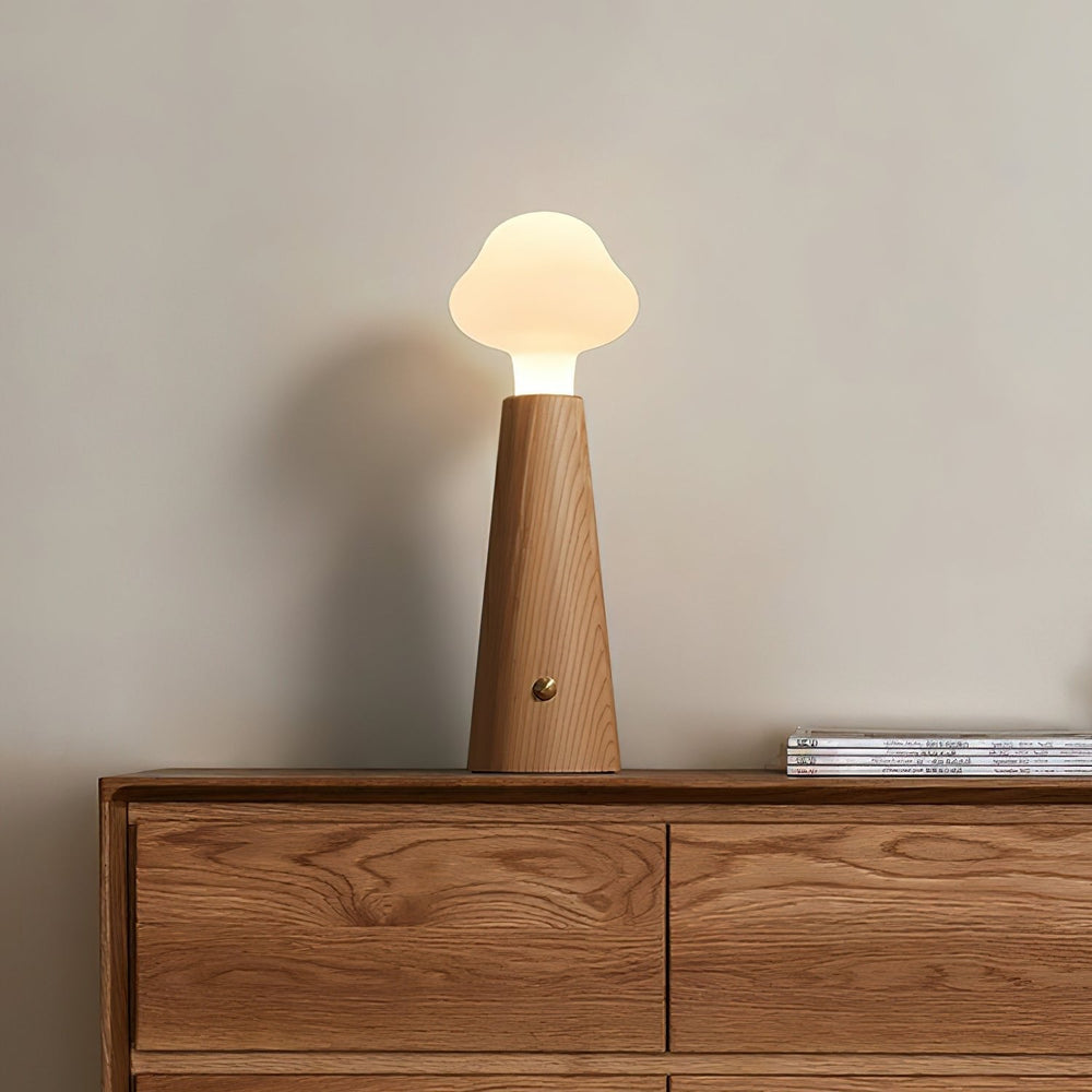 Lampe de Table Élégante en Bois avec Éclairage Doux – Idéale pour Chambre et Bureau, 14 cm x 42 cm 1