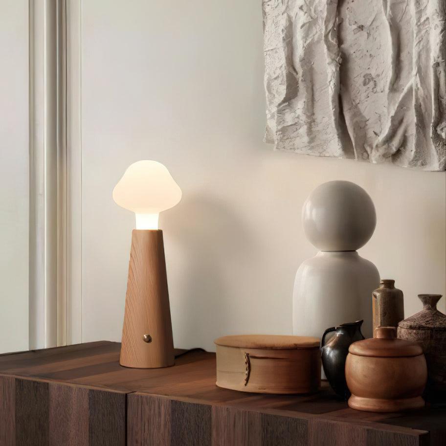 Lampe de Table Élégante en Bois avec Éclairage Doux – Idéale pour Chambre et Bureau, 14 cm x 42 cm 2