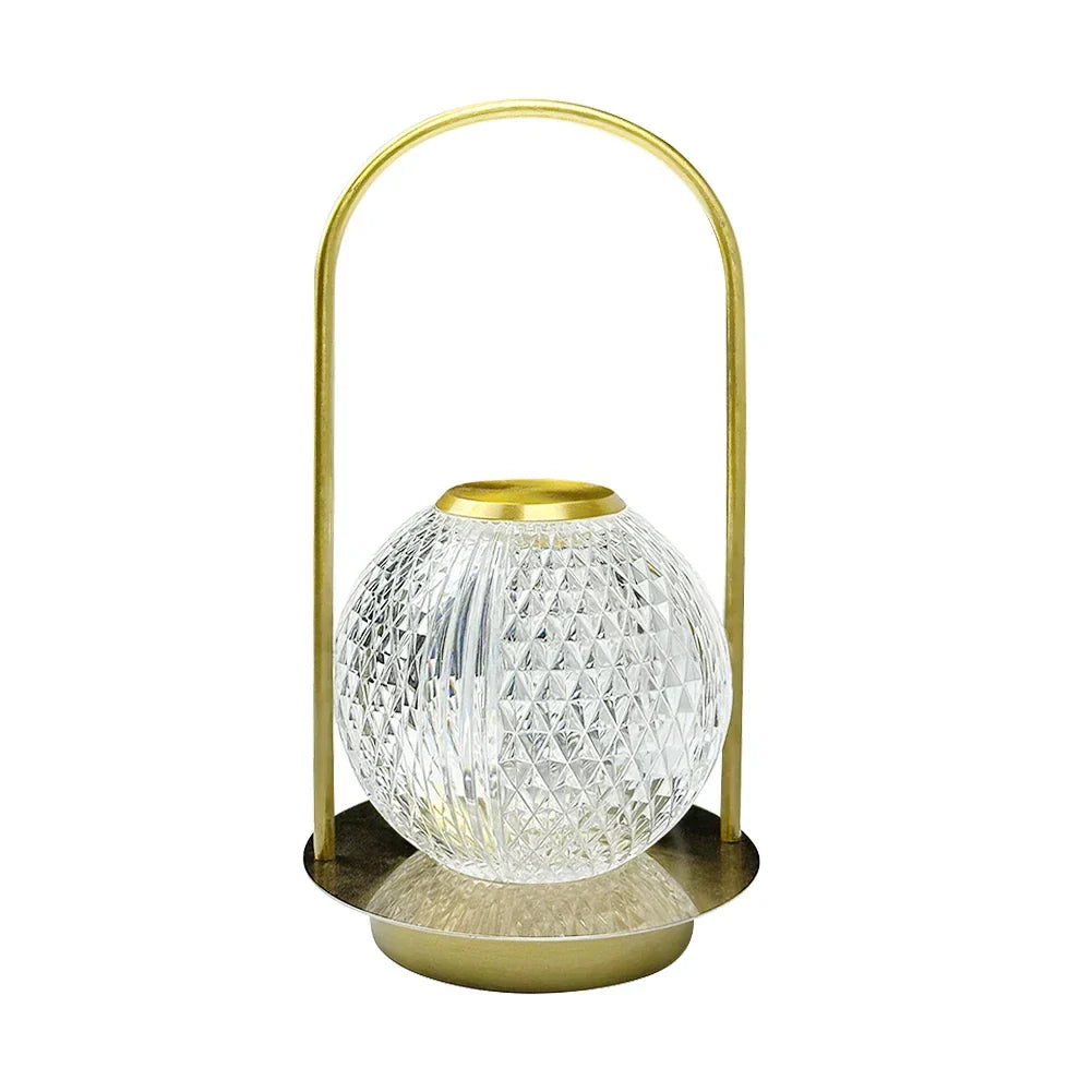 Lampe de Table Élégante en Métal et Verre avec Cristal Brillant – Design Sophistiqué pour Ambiance Chaleureuse 2