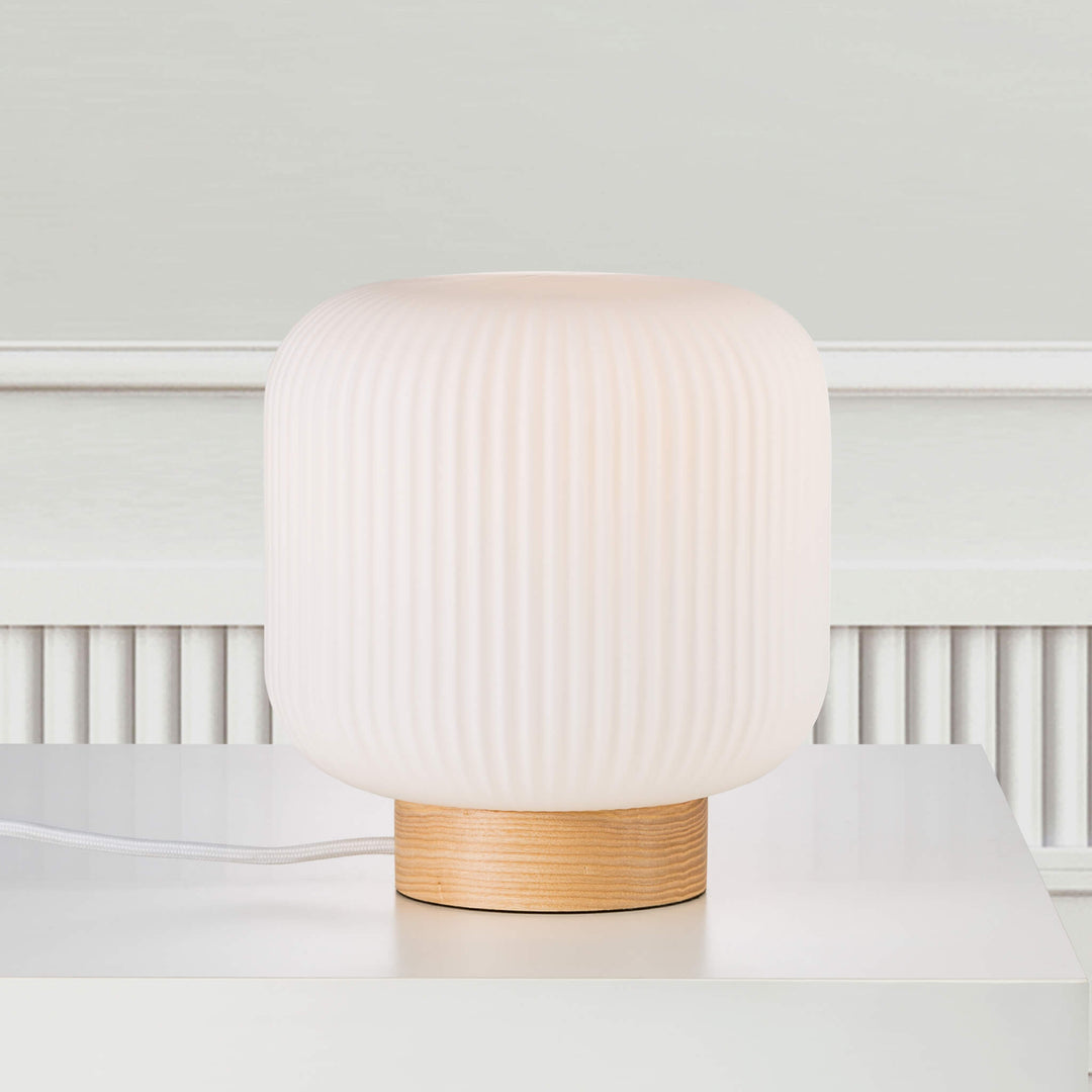 Lampe de Table Élégante en Verre Opale avec Design Unique – 20 cm 0
