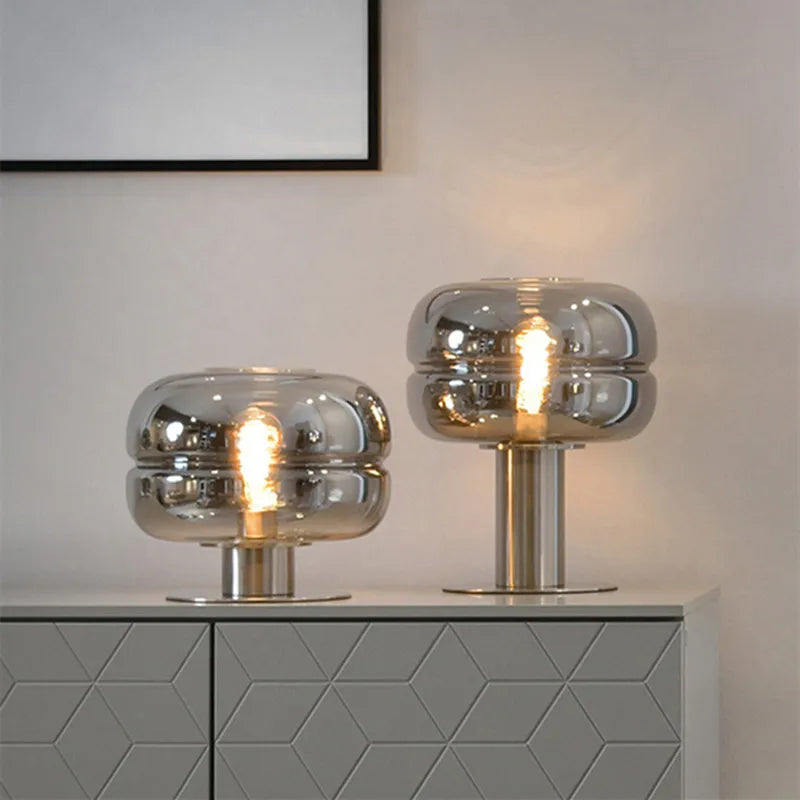 Lampe de Table Moderne en Verre et Métal – Éclairage Élégant pour Salon et Chambre, Design Chic et Ambiance Confortable 1