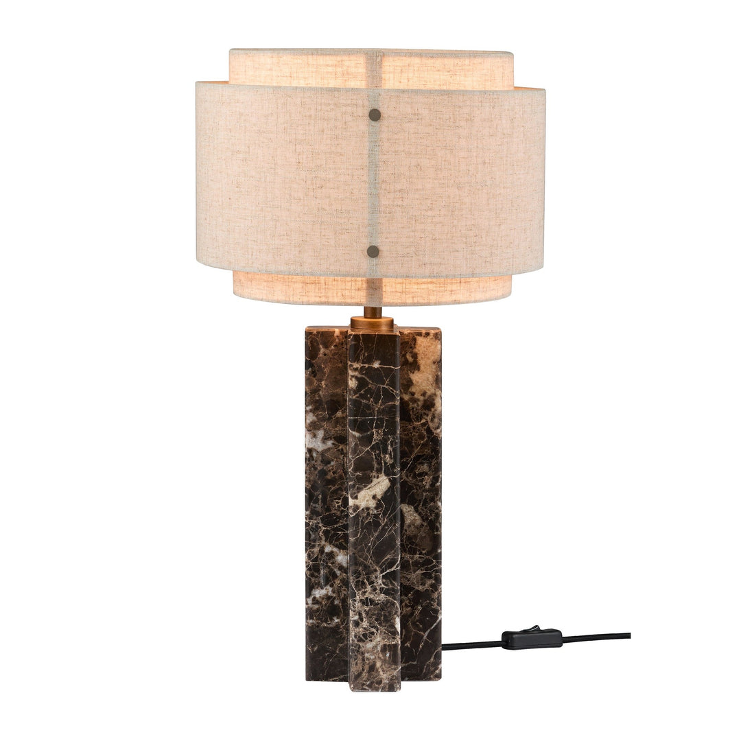 Lampe de Table en Marbre Brutaliste avec Abat-jour en Lin – Éclairage Doux et Élégant pour Salon ou Bureau 5