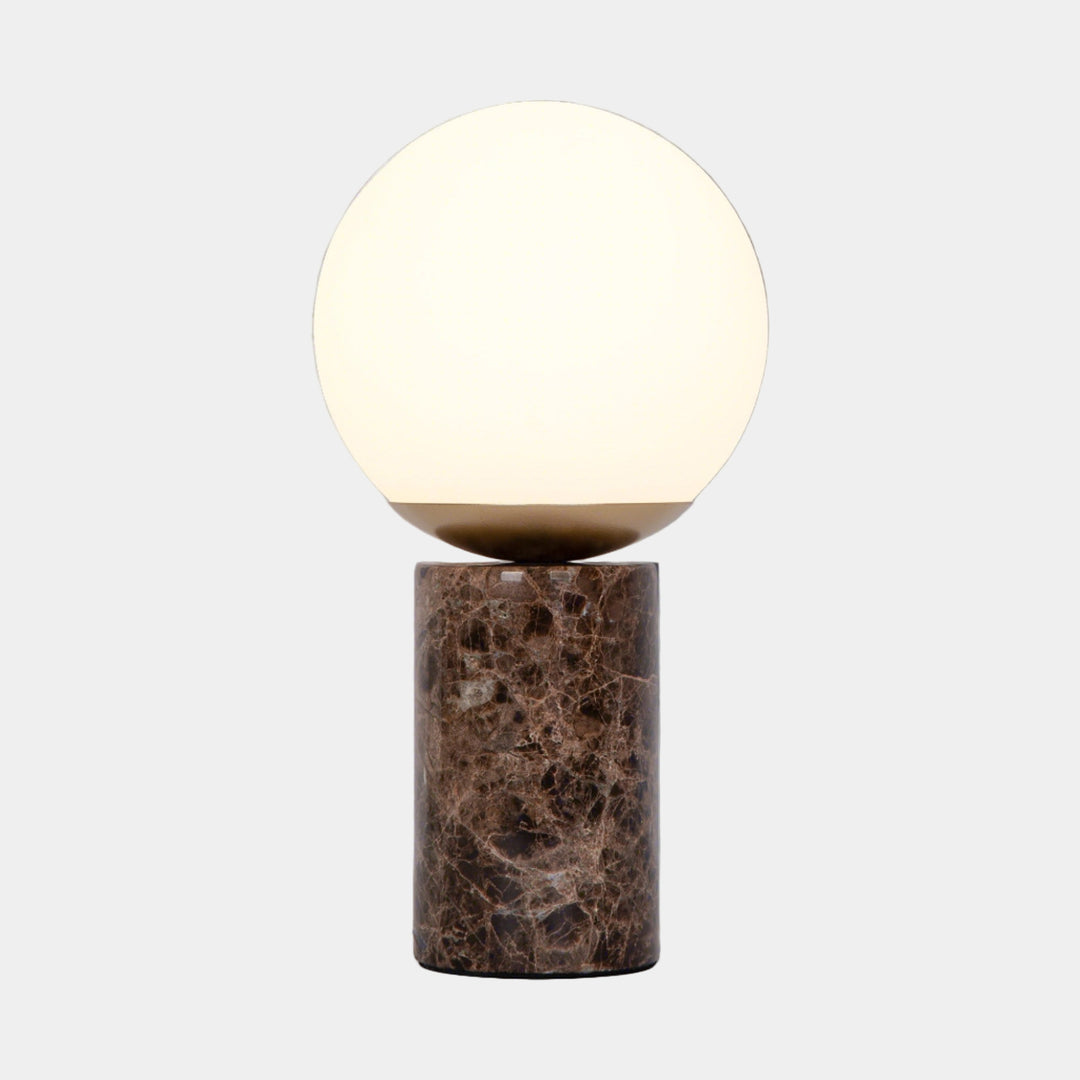 Lampe de Table en Marbre avec Abat-Jour en Verre – Design Art Déco Élégant 0