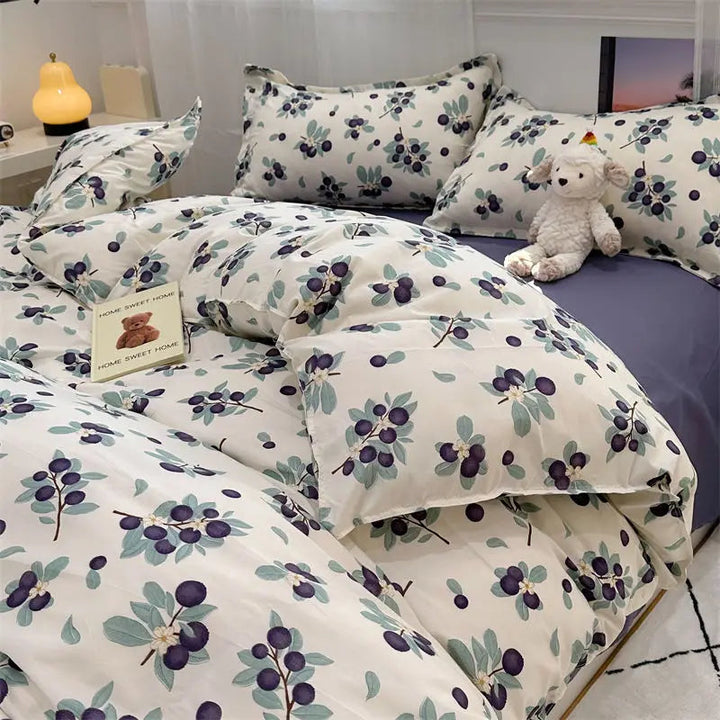 Literie Florale Rose avec Housse de Couette et Taies d'Oreiller en Coton – Confort Élégant pour Chambre Filles 2