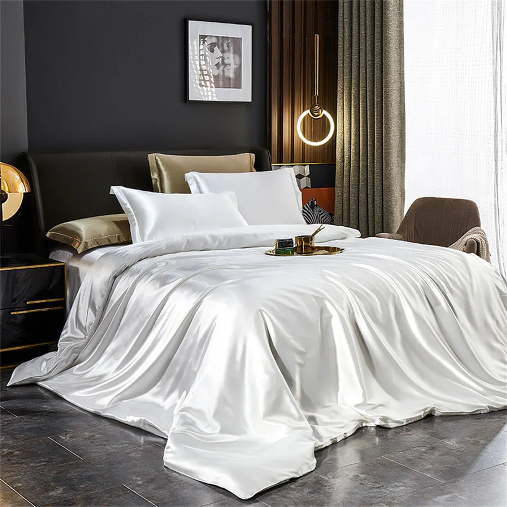 Literie en Satin de Luxe – Ensemble Housse de Couette, Drap-Housse et Taies d'Oreiller 2