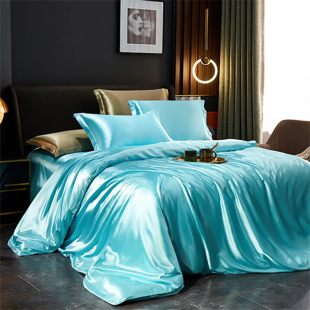 Literie en Satin de Luxe – Ensemble Housse de Couette, Drap-Housse et Taies d'Oreiller 6